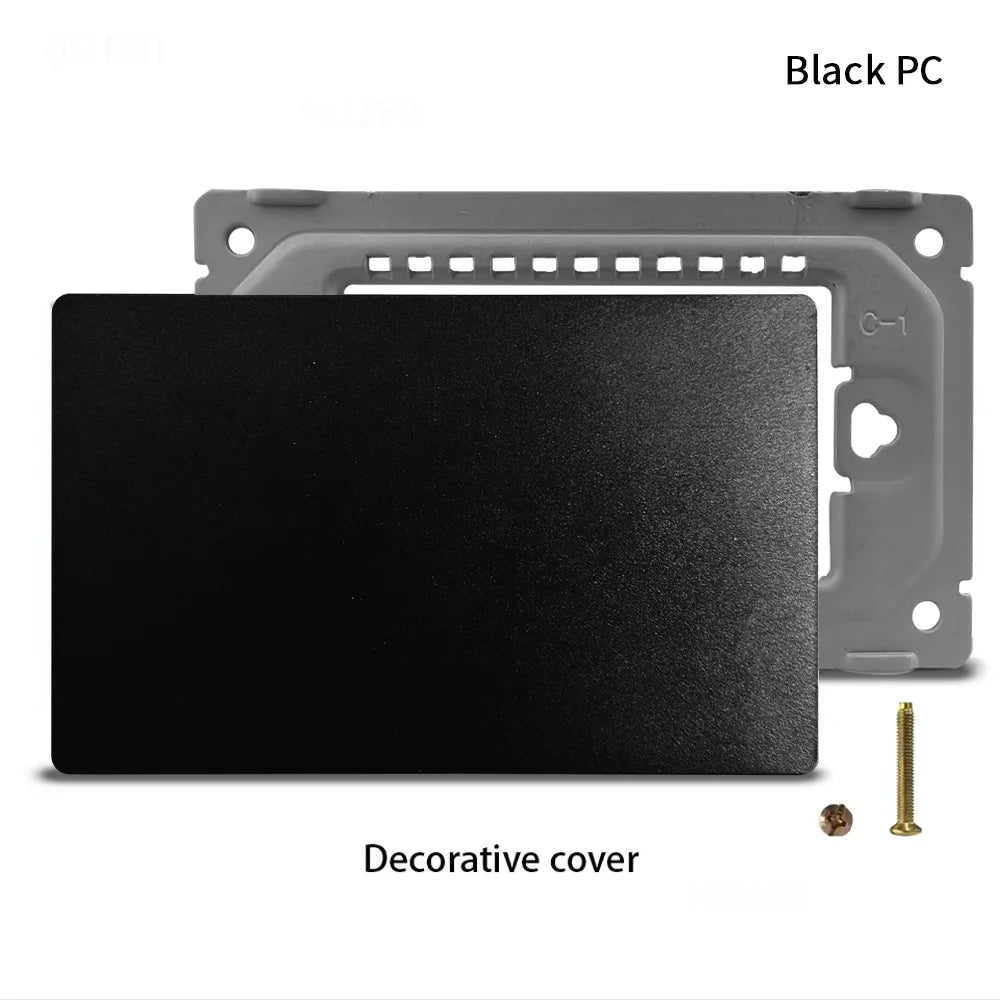 DELEFU PC Panel Fireproof Double USB Type C Charge Brazil Standard Outlet Black Wall Power Light Switch Electrical Plug 10A 20A