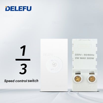 DELEFU Brasil 10A 20A Padrão Combinação Livre Branco 118mm * 72mm DIY Switch CAT6 Computador TV Telefone Satélite Tomada de Parede