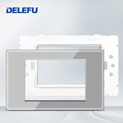 DELEFU Brasil 10A 20A Padrão Combinação Livre Cinza 118mm * 72mm DIY Switch CAT6 Computador TV Telefone Satélite Tomada de Parede