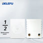 DELEFU Brasil 10A 20A Padrão Combinação Livre Branco 118mm * 72mm DIY Switch CAT6 Computador TV Telefone Satélite Tomada de Parede