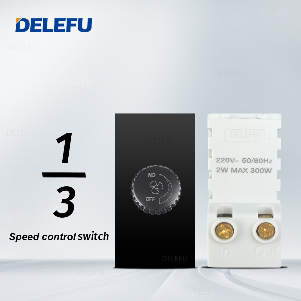 DELEFU Brasil 10A 20A Padrão Combinação Livre Preto 118mm * 72mm DIY Switch CAT6 Computador TV Telefone Satélite Tomada de Parede