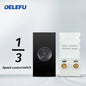 DELEFU Brasil 10A 20A Padrão Combinação Livre Preto 118mm * 72mm DIY Switch CAT6 Computador TV Telefone Satélite Tomada de Parede