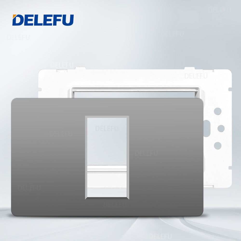 DELEFU Brasil 10A 20A Padrão Combinação Livre Cinza 118mm * 72mm DIY Switch CAT6 Computador TV Telefone Satélite Tomada de Parede