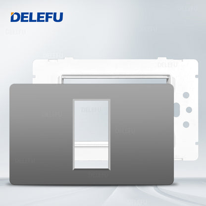 DELEFU Brasil 10A 20A Padrão Combinação Livre Cinza 118mm * 72mm DIY Switch CAT6 Computador TV Telefone Satélite Tomada de Parede