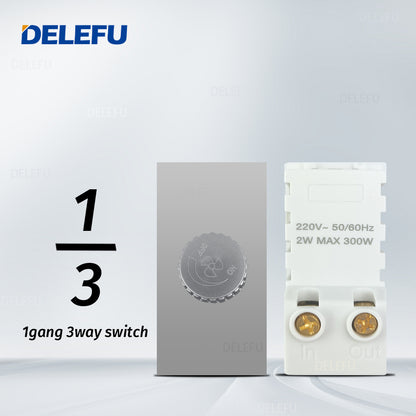 DELEFU Brasil 10A 20A Padrão Combinação Livre Cinza 118mm * 72mm DIY Switch CAT6 Computador TV Telefone Satélite Tomada de Parede