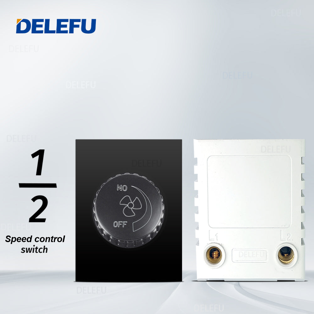DELEFU Brasil 10A 20A Padrão Combinação Livre Preto 118mm * 72mm DIY Switch CAT6 Computador TV Telefone Satélite Tomada de Parede
