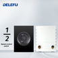 DELEFU Brasil 10A 20A Padrão Combinação Livre Preto 118mm * 72mm DIY Switch CAT6 Computador TV Telefone Satélite Tomada de Parede