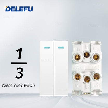 DELEFU Brasil 10A 20A Padrão Combinação Livre Branco 118mm * 72mm DIY Switch CAT6 Computador TV Telefone Satélite Tomada de Parede