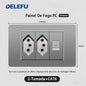 DELEFU À Prova De Fogo PC Brasil Soquete Padrão Duplo USB Tipo-c Interruptor 4 * 2 Cinza 10A 20A