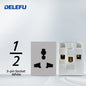 DELEFU Brasil 10A 20A Padrão Combinação Livre Cinza 118mm * 72mm DIY Switch CAT6 Computador TV Telefone Satélite Tomada de Parede