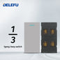 DELEFU Brasil 10A 20A Padrão Combinação Livre Cinza 118mm * 72mm DIY Switch CAT6 Computador TV Telefone Satélite Tomada de Parede