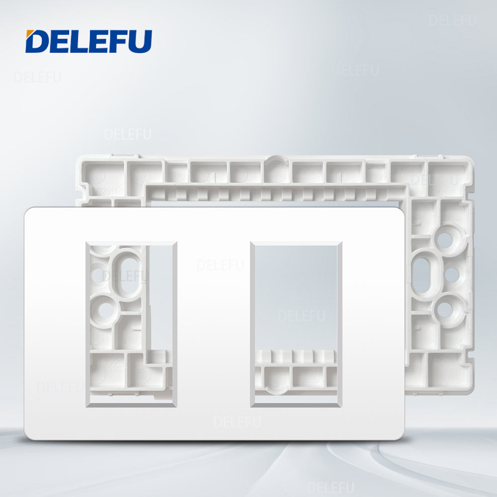 DELEFU Brasil 10A 20A Padrão Combinação Livre Branco 118mm * 72mm DIY Switch CAT6 Computador TV Telefone Satélite Tomada de Parede