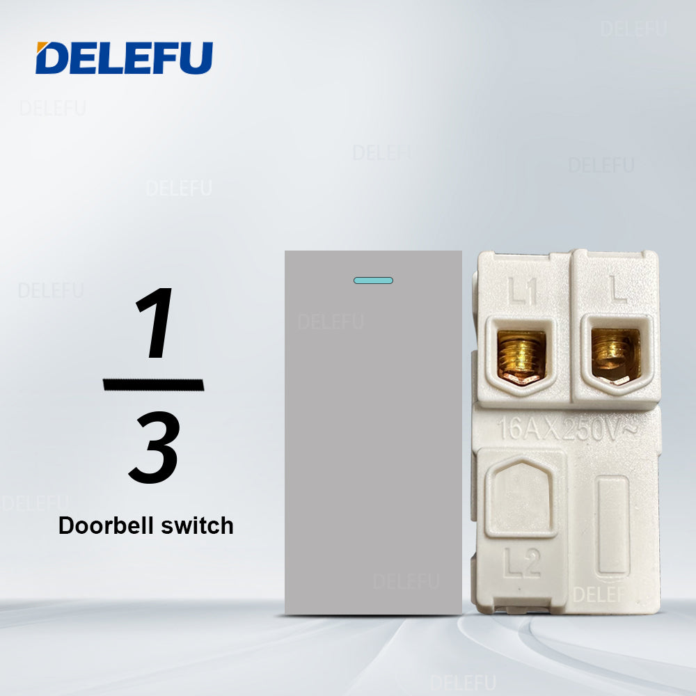 DELEFU Brasil 10A 20A Padrão Combinação Livre Cinza 118mm * 72mm DIY Switch CAT6 Computador TV Telefone Satélite Tomada de Parede