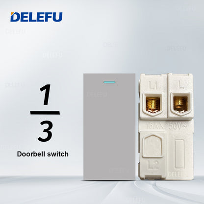 DELEFU Brasil 10A 20A Padrão Combinação Livre Cinza 118mm * 72mm DIY Switch CAT6 Computador TV Telefone Satélite Tomada de Parede