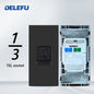 DELEFU Brasil 10A 20A Padrão Combinação Livre Preto 118mm * 72mm DIY Switch CAT6 Computador TV Telefone Satélite Tomada de Parede