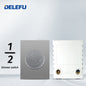 DELEFU Brasil 10A 20A Padrão Combinação Livre Cinza 118mm * 72mm DIY Switch CAT6 Computador TV Telefone Satélite Tomada de Parede