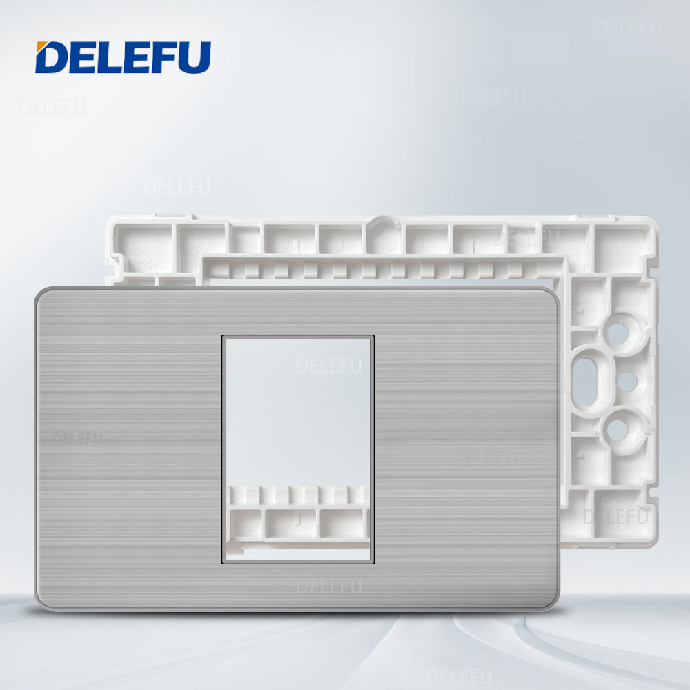DELEFU Brasil 10A 20A Padrão Combinação Livre Branco 118mm * 72mm DIY Switch CAT6 Computador TV Telefone Satélite Tomada de Parede