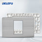 DELEFU Brasil 10A 20A Padrão Combinação Livre Branco 118mm * 72mm DIY Switch CAT6 Computador TV Telefone Satélite Tomada de Parede