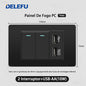 DELEFU À Prova De Fogo PC Brasil Soquete Padrão Duplo USB Tipo-c Interruptor 4 * 2 Preto 10A 20A