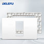 DELEFU Brasil 10A 20A Padrão Combinação Livre Branco 118mm * 72mm DIY Switch CAT6 Computador TV Telefone Satélite Tomada de Parede