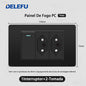 DELEFU À Prova De Fogo PC Brasil Soquete Padrão Duplo USB Tipo-c Interruptor 4 * 2 Preto 10A 20A