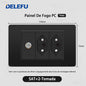 DELEFU À Prova De Fogo PC Brasil Soquete Padrão Duplo USB Tipo-c Interruptor 4 * 2 Preto 10A 20A