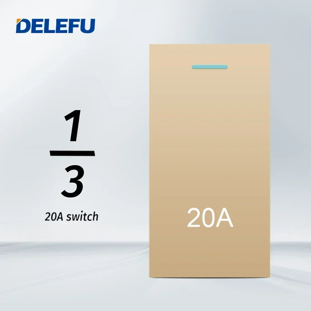 DELEFU Brazil Italian Chile Mexico Standard Free Combination Function USB Type C Key DIY Switch Socket 4*2 Gold 4*4 Fast Charge