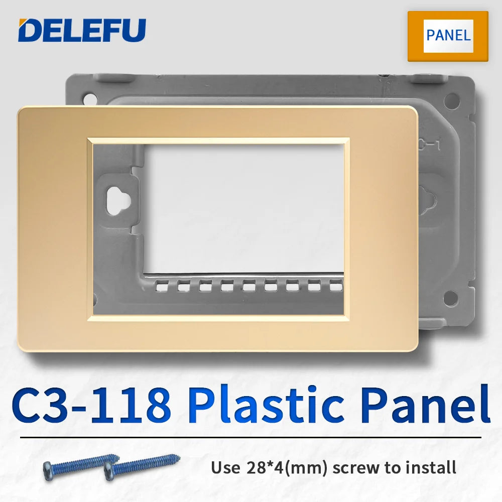 DELEFU Brazil Italian Chile Mexico Standard Free Combination Function USB Type C Key DIY Switch Socket 4*2 Gold 4*4 Fast Charge