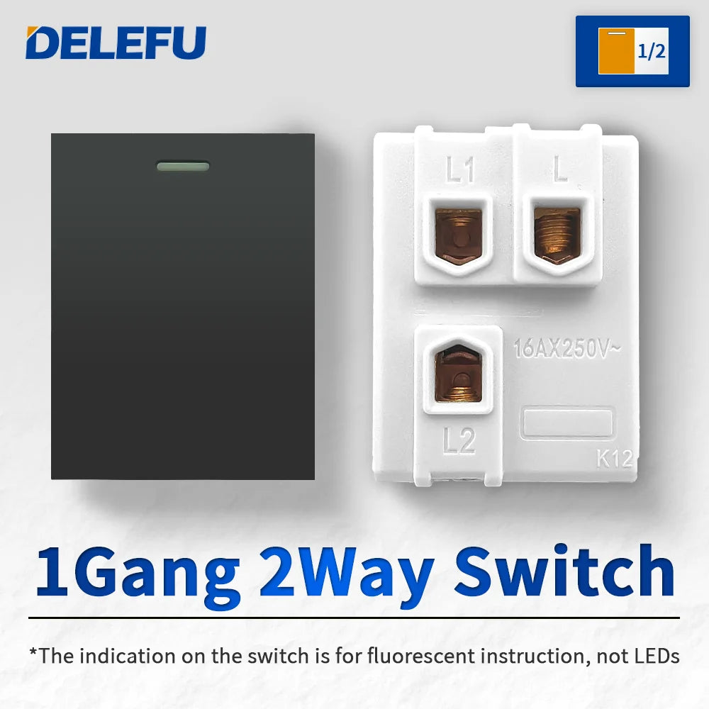 DELEFU Brazil Italian Chile Mexico Standard Free Combination Function USB Type C Key DIY Switch Socket 4*2 Black 4*4 Fast Charge