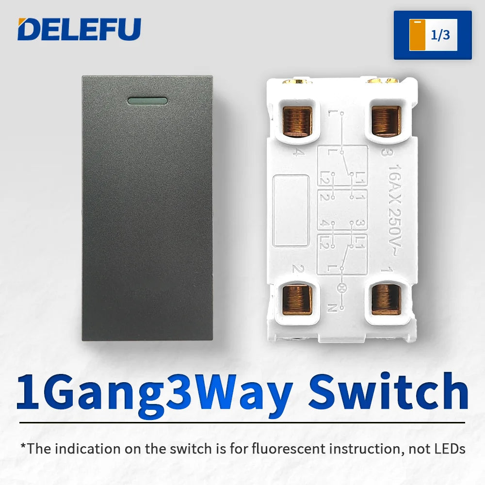 DELEFU Brazil Italian Chile Mexico Standard Free Combination Function USB Type C Key DIY Switch Socket 4*2 Gray 4*4 Fast Charge