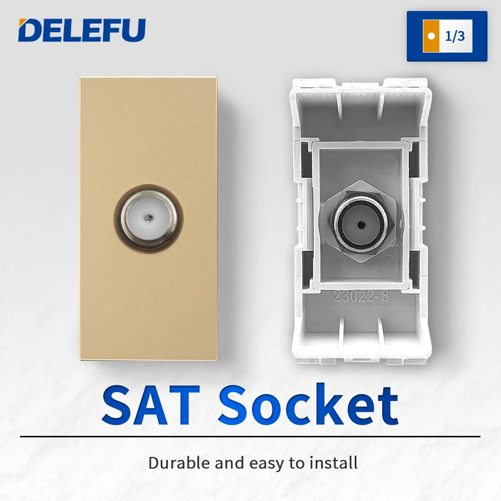 DELEFU Brazil Italian Chile Mexico Standard Free Combination Function USB Type C Key DIY Switch Socket 4*2 Gold 4*4 Fast Charge