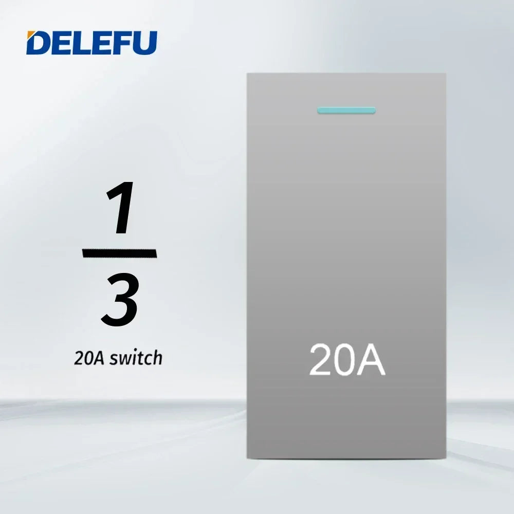 DELEFU Brazil Italian Chile Mexico Standard Free Combination Function USB Type C Key DIY Switch Socket 4*2 Gray 4*4 Fast Charge