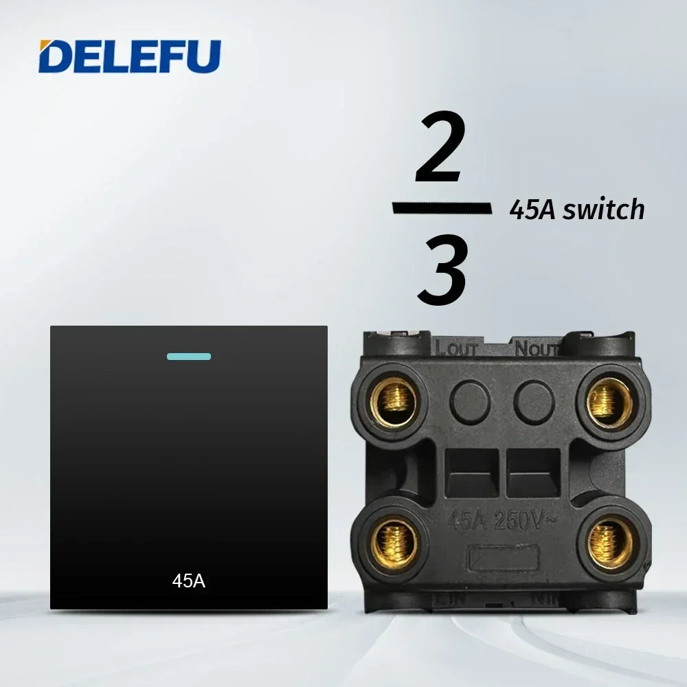 DELEFU Brazil Italian Chile Mexico Standard Free Combination Function USB Type C Key DIY Switch Socket 4*2 Black 4*4 Fast Charge