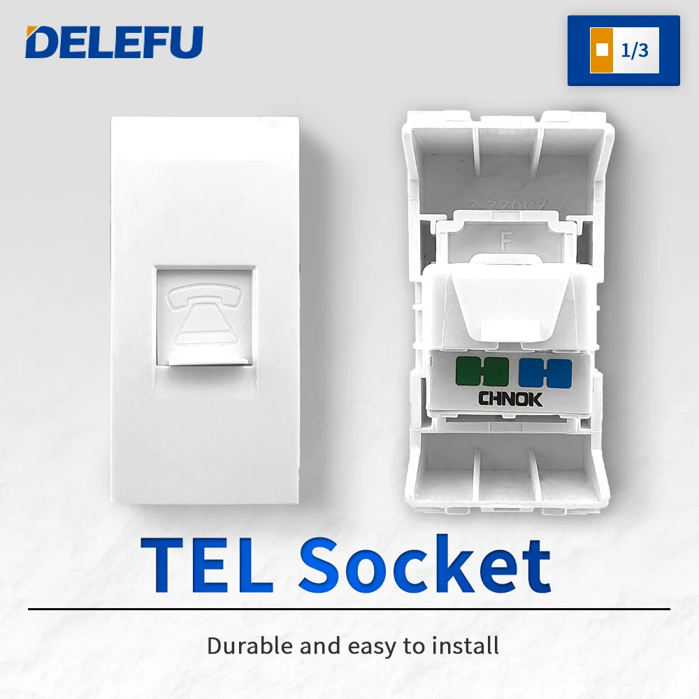 DELEFU Brazil Italian Chile Mexico Standard Free Combination Function USB Type C Key DIY Switch Socket 4*2 White 4*4 Fast Charge
