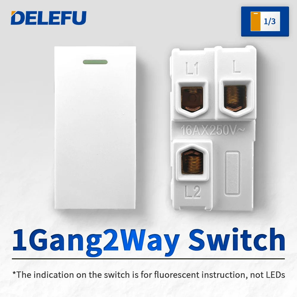 DELEFU Brazil Italian Chile Mexico Standard Free Combination Function USB Type C Key DIY Switch Socket 4*2 White 4*4 Fast Charge