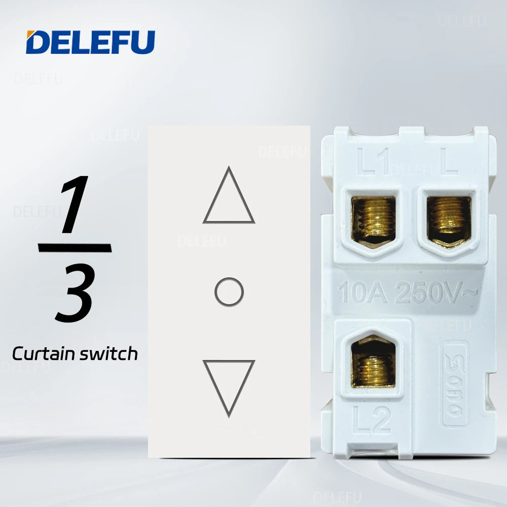 DELEFU Brazil Italian Chile Mexico Standard Free Combination Function USB Type C Key DIY Switch Socket 4*2 White 4*4 Fast Charge