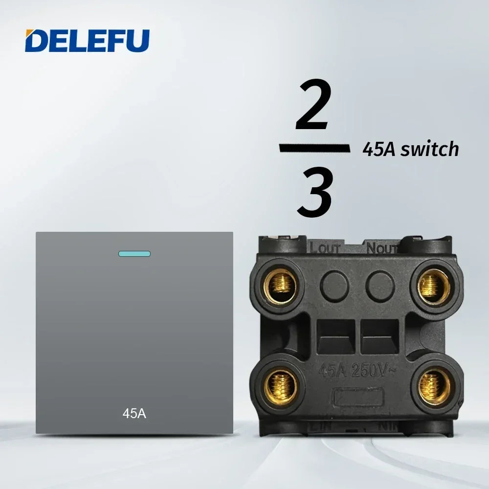 DELEFU Brazil Italian Chile Mexico Standard Free Combination Function USB Type C Key DIY Switch Socket 4*2 Gray 4*4 Fast Charge