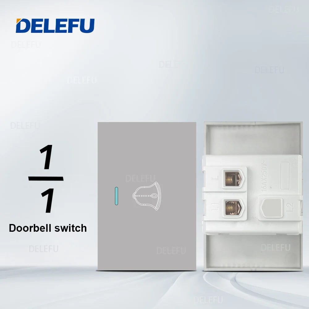 DELEFU Brazil Italian Chile Mexico Standard Free Combination Function USB Type C Key DIY Switch Socket 4*2 Gray 4*4 Fast Charge