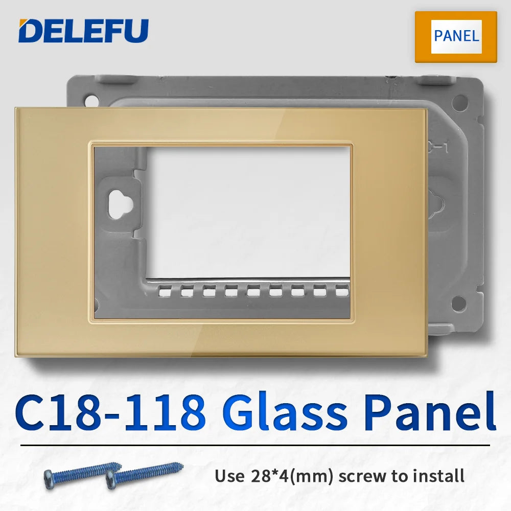 DELEFU Brazil Italian Chile Mexico Standard Free Combination Function USB Type C Key DIY Switch Socket 4*2 Gold 4*4 Fast Charge