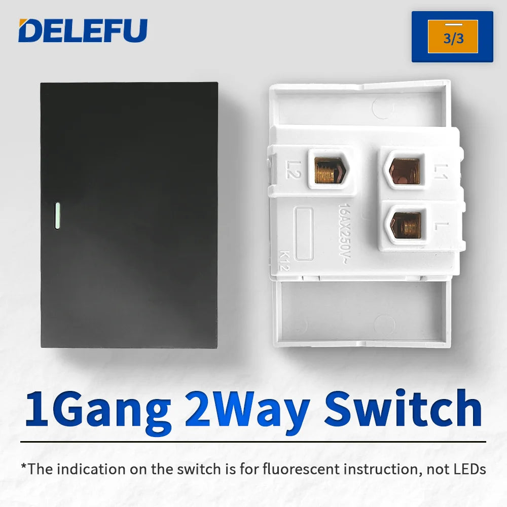 DELEFU Brazil Italian Chile Mexico Standard Free Combination Function USB Type C Key DIY Switch Socket 4*2 Black 4*4 Fast Charge