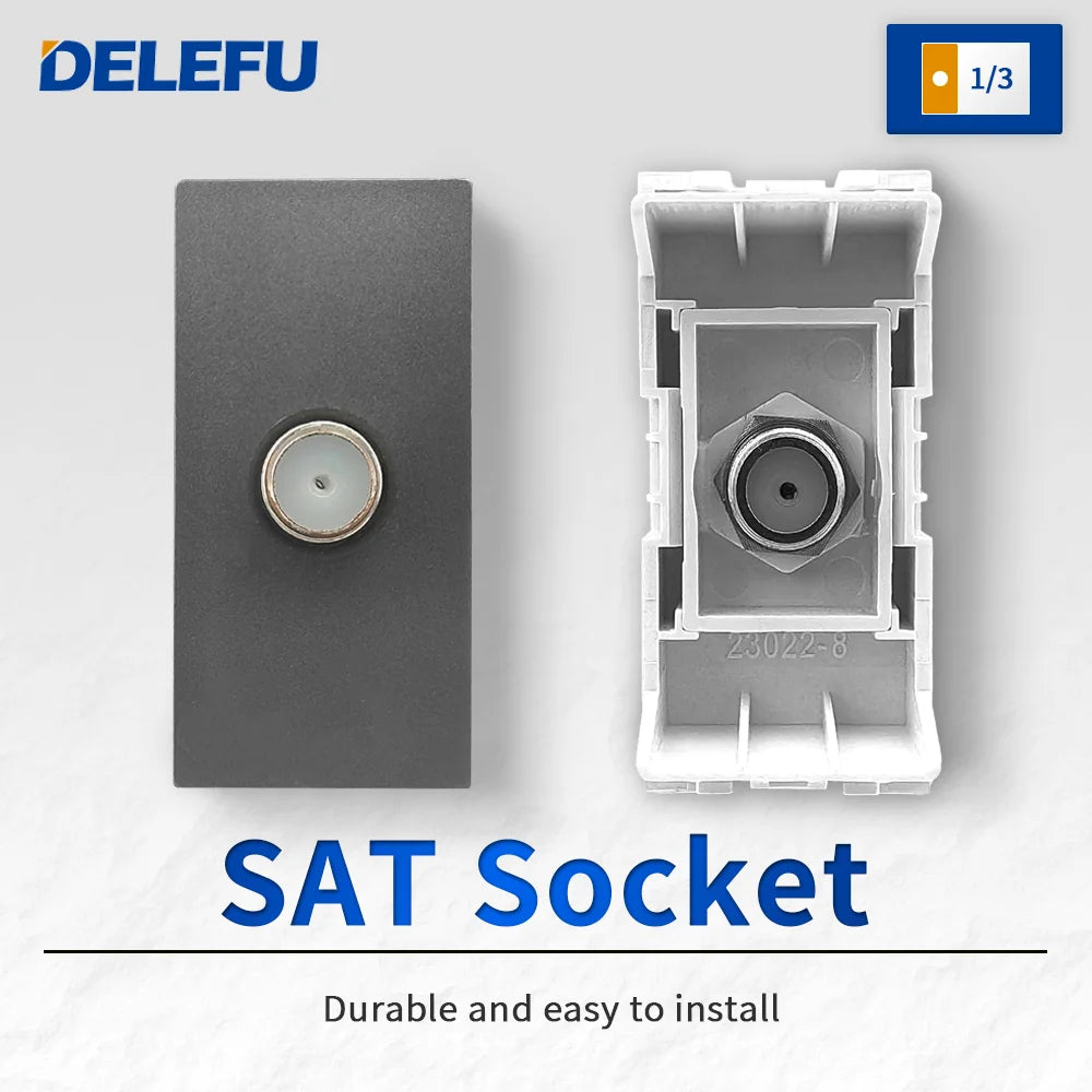 DELEFU Brazil Italian Chile Mexico Standard Free Combination Function USB Type C Key DIY Switch Socket 4*2 Gray 4*4 Fast Charge