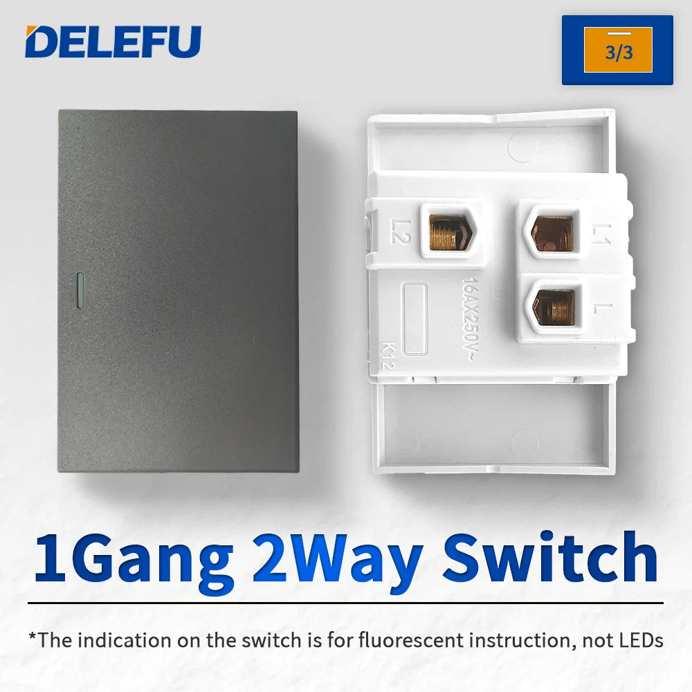 DELEFU Brazil Italian Chile Mexico Standard Free Combination Function USB Type C Key DIY Switch Socket 4*2 Gray 4*4 Fast Charge