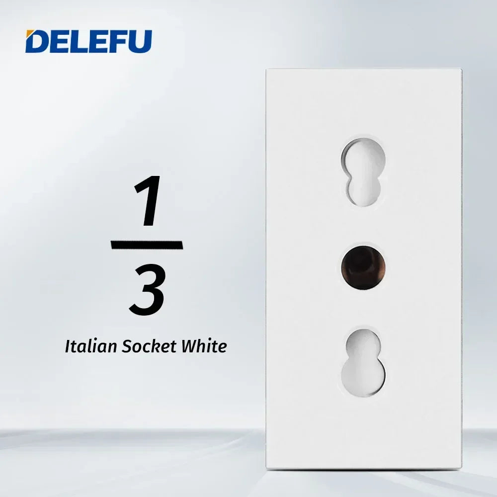 DELEFU Brazil Italian Chile Mexico Standard Free Combination Function USB Type C Key DIY Switch Socket 4*2 White 4*4 Fast Charge