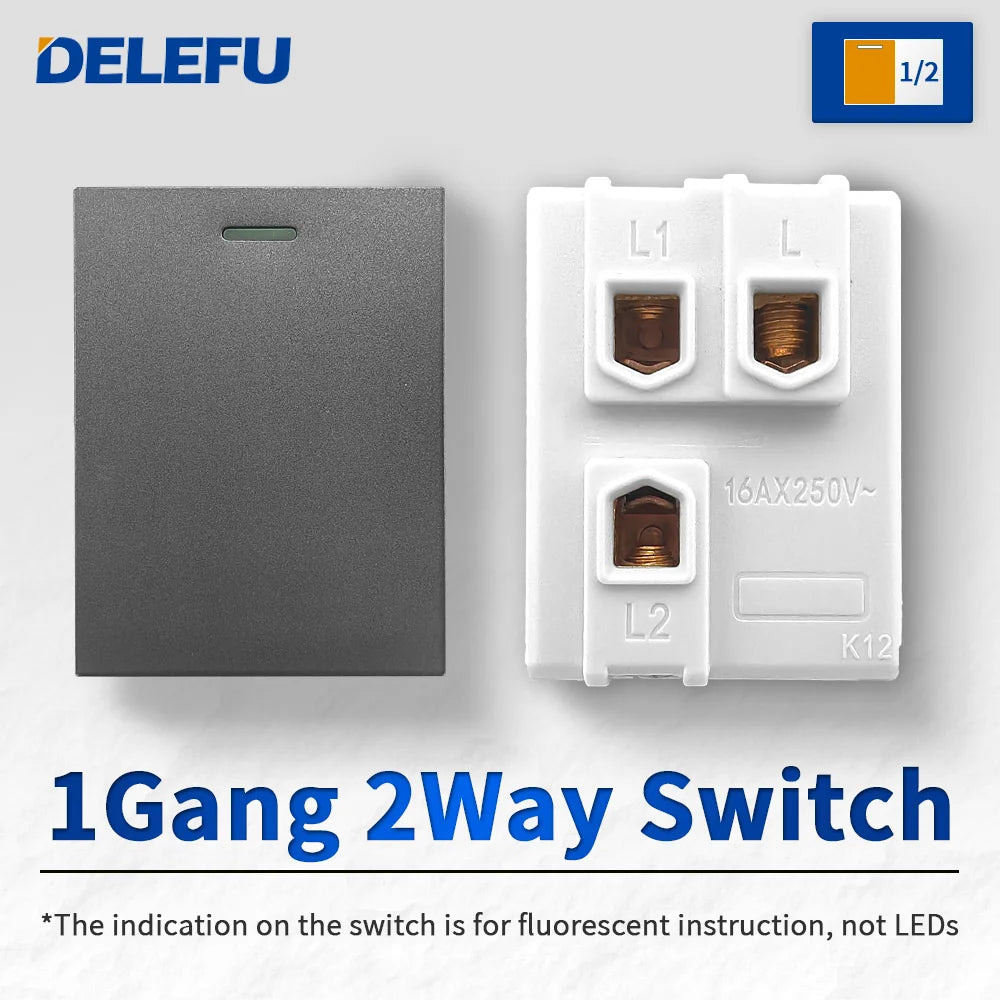 DELEFU Brazil Italian Chile Mexico Standard Free Combination Function USB Type C Key DIY Switch Socket 4*2 Gray 4*4 Fast Charge