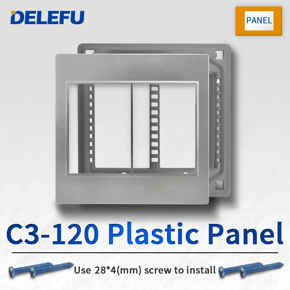 DELEFU Brazil Italian Chile Mexico Standard Free Combination Function USB Type C Key DIY Switch Socket 4*2 Gray 4*4 Fast Charge