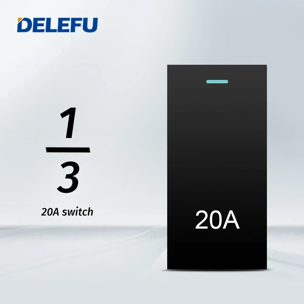 DELEFU Brazil Italian Chile Mexico Standard Free Combination Function USB Type C Key DIY Switch Socket 4*2 Black 4*4 Fast Charge