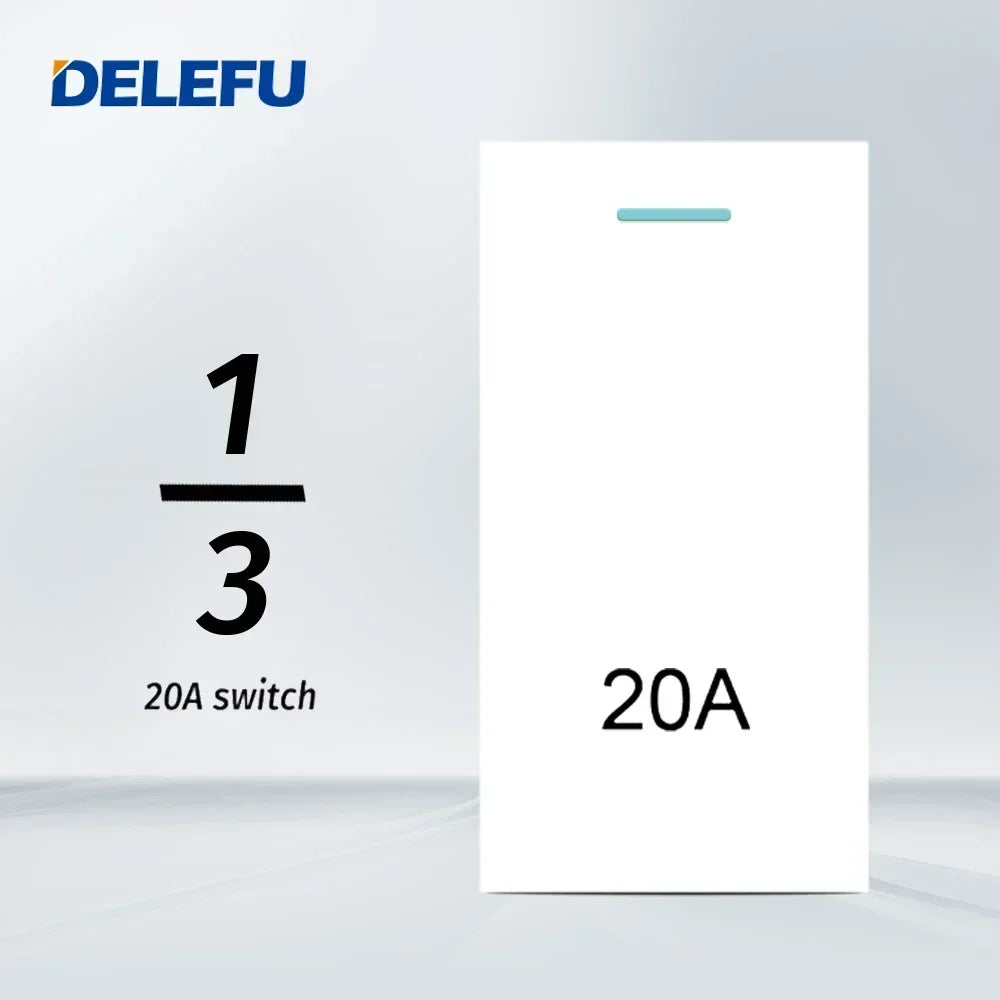 DELEFU Brazil Italian Chile Mexico Standard Free Combination Function USB Type C Key DIY Switch Socket 4*2 White 4*4 Fast Charge
