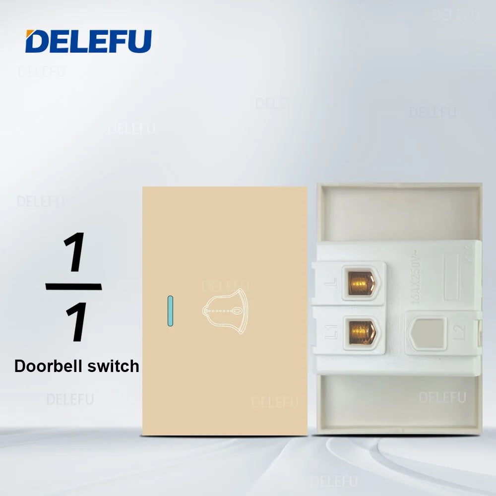 DELEFU Brazil Italian Chile Mexico Standard Free Combination Function USB Type C Key DIY Switch Socket 4*2 Gold 4*4 Fast Charge