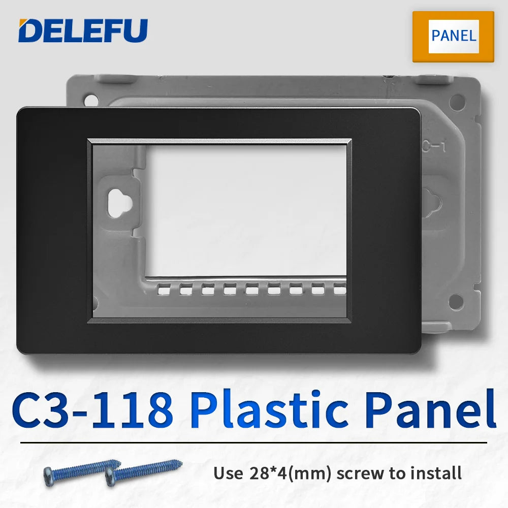 DELEFU Brazil Italian Chile Mexico Standard Free Combination Function USB Type C Key DIY Switch Socket 4*2 Black 4*4 Fast Charge