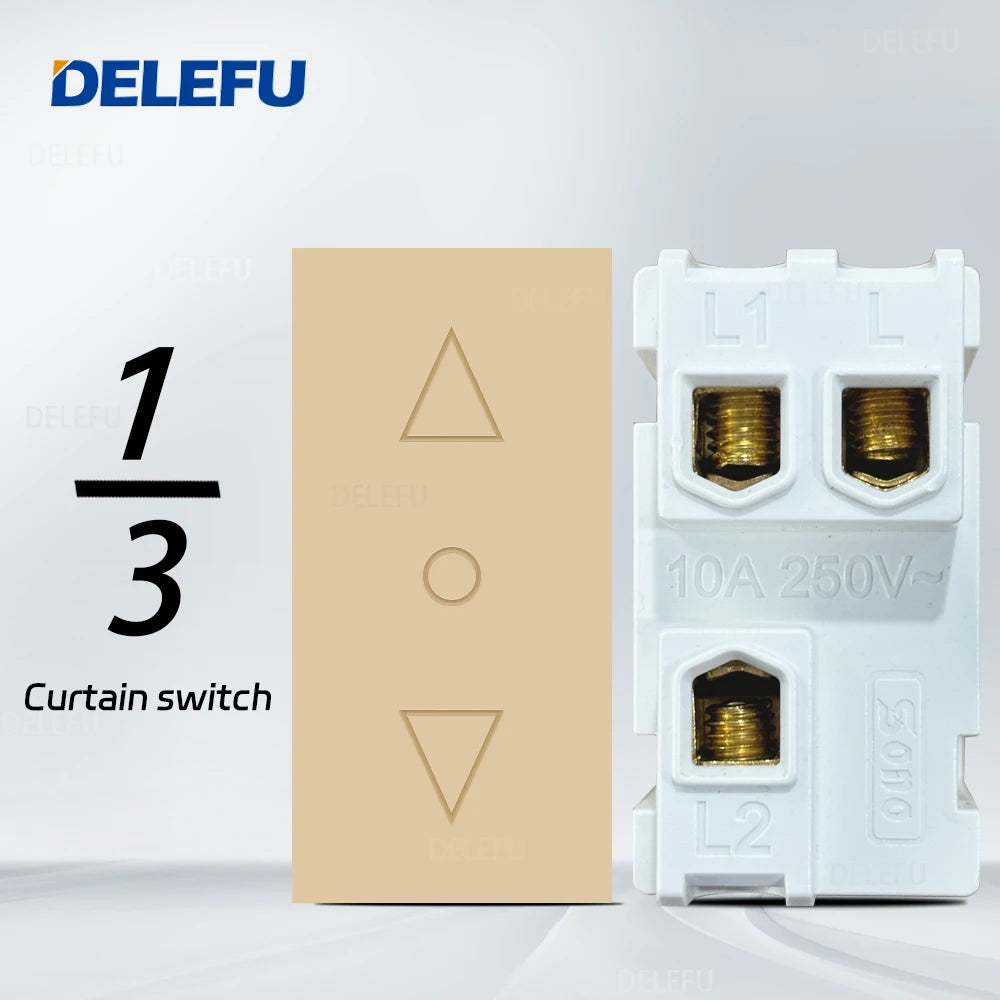 DELEFU Brazil Italian Chile Mexico Standard Free Combination Function USB Type C Key DIY Switch Socket 4*2 Gold 4*4 Fast Charge